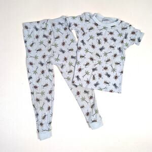 Vtg Carter's Pajamas Boys Sz 3T Blue Bugs Beetles 90s
